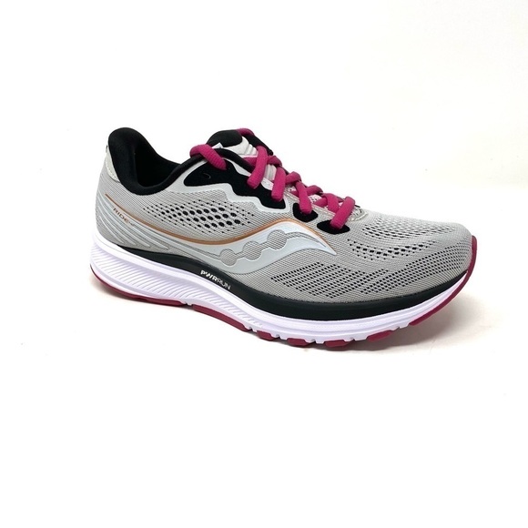 Saucony Ride 14 Women's Running Shoes Fog, Cherry - Picture 1 of 8